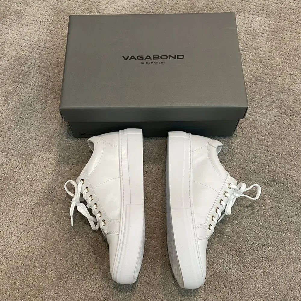 White platform sneakers
